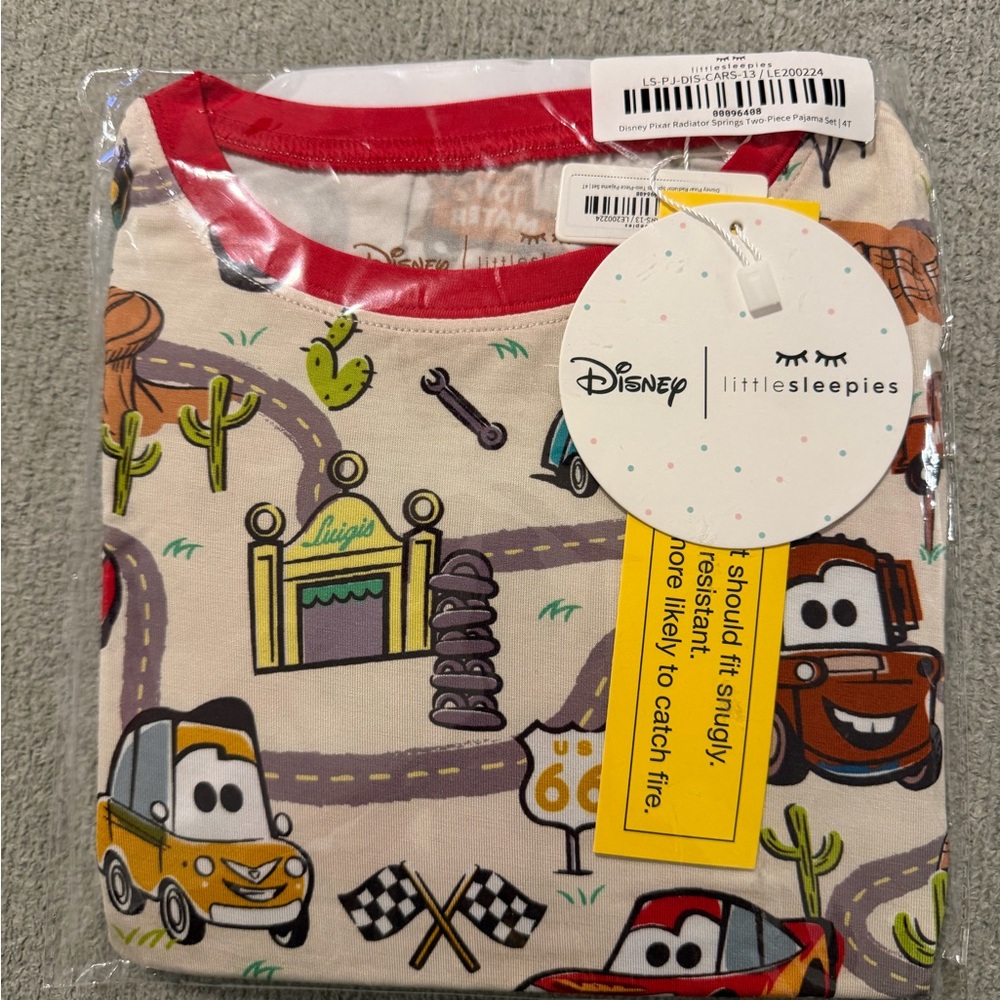 NWT Little Sleepies Disney Pixar Cars Radiator Springs Pajamas Pants Set Sz 4t - Picture 2 of 3